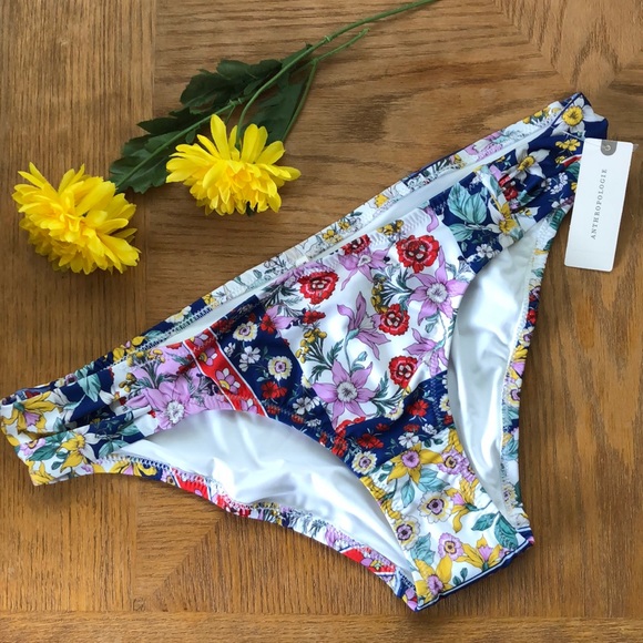 Anthropologie Other - Anthropologie Mauve Floral Swim Bottoms